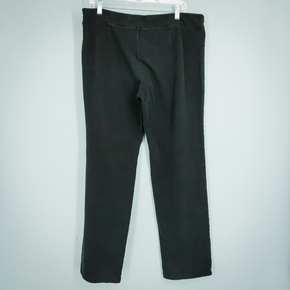 Eileen Fisher Size Large L Black System Pull On Ankle Length Artsy Cotton Pants - Picture 3 of 6